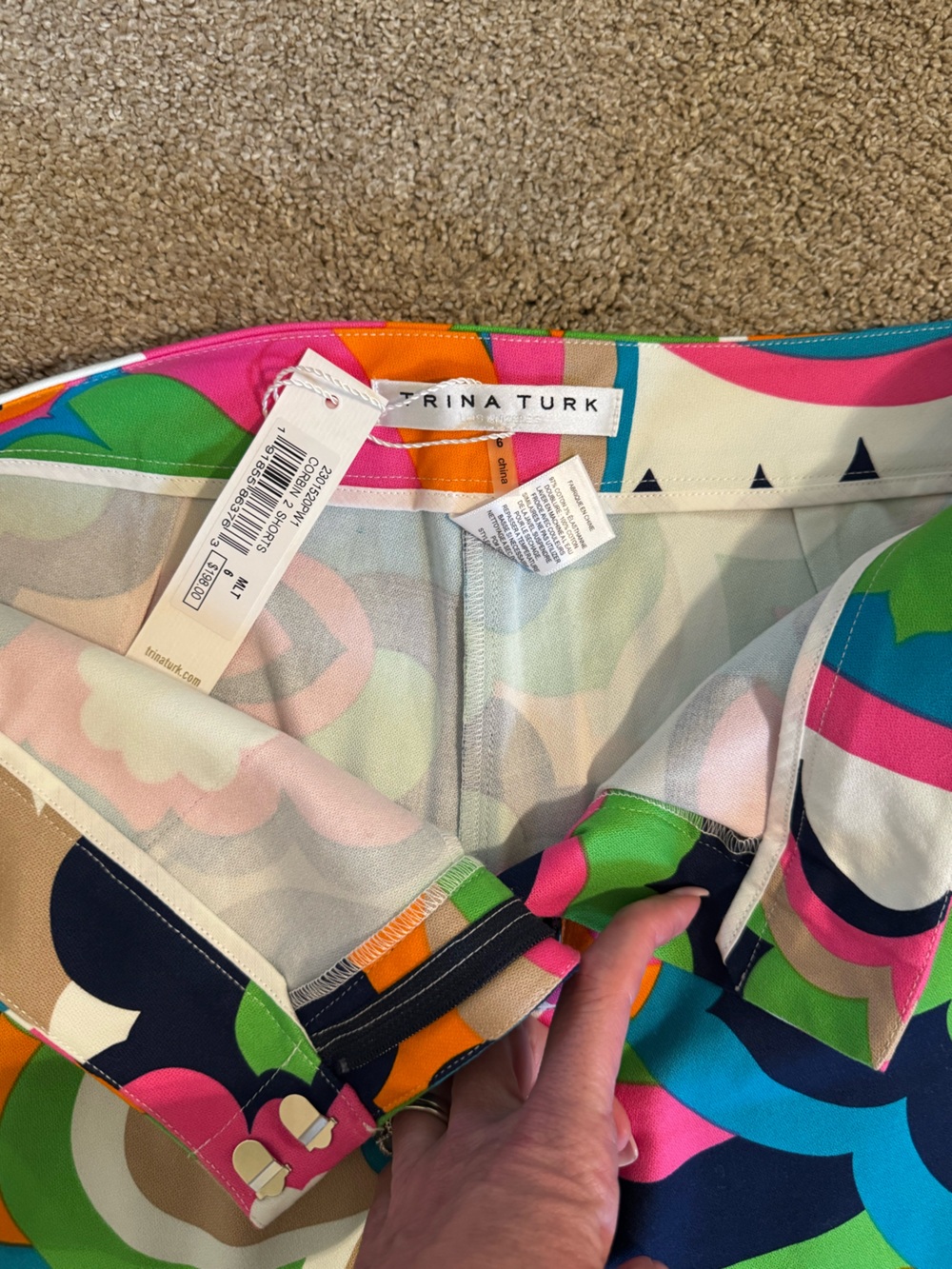 Trina Turk Multicolor Geometric Floral Shorts - Picture 2 of 2